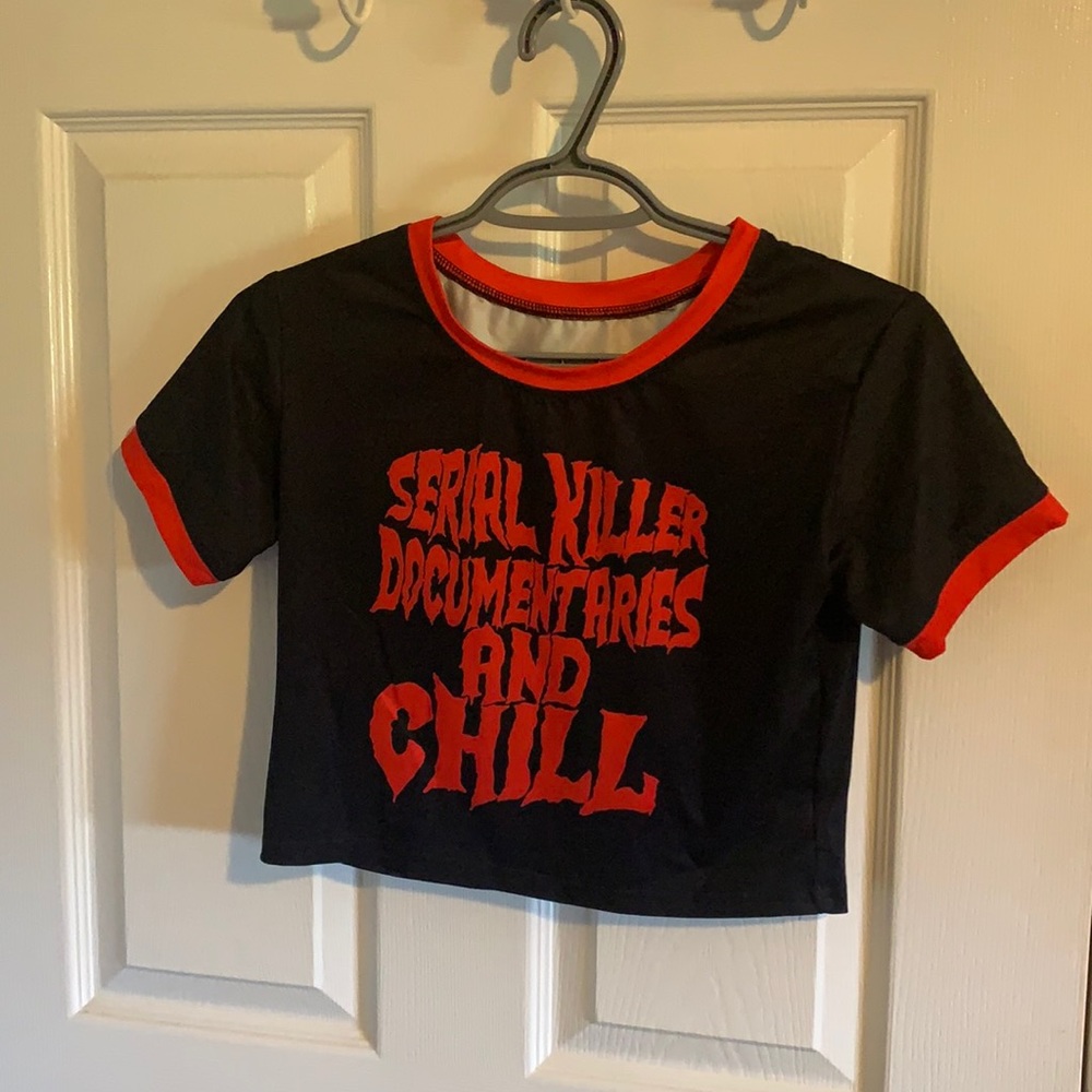 Serial killer documentaries and chill crop tee
